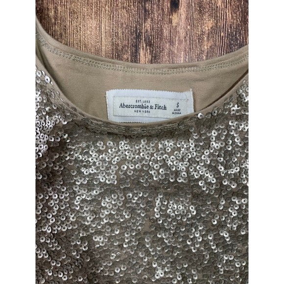 Abercrombie and Fitch Gold Sequin mini dress size SMALL - Picture 2 of 2